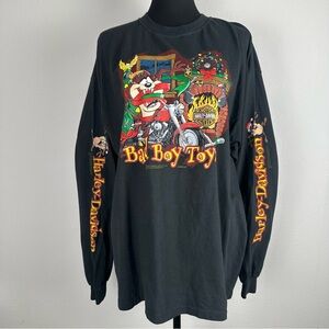 Vintage Harley Davidson Taz Looney Tunes Christmas T-Shirt Mens XL Made in USA